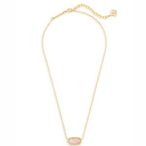Elisa Gold Pendant Necklace in Rose Quartz Kendra Scott